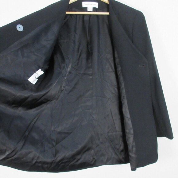 Jones New York Women's Wool Blend Blazer VTG Business Minimalist 16 Black 702 - Picture 6 of 11